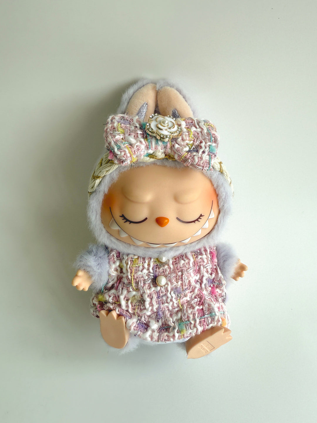 Labubu Pastel Tweed Dress & Bow Set - Coco Inspired