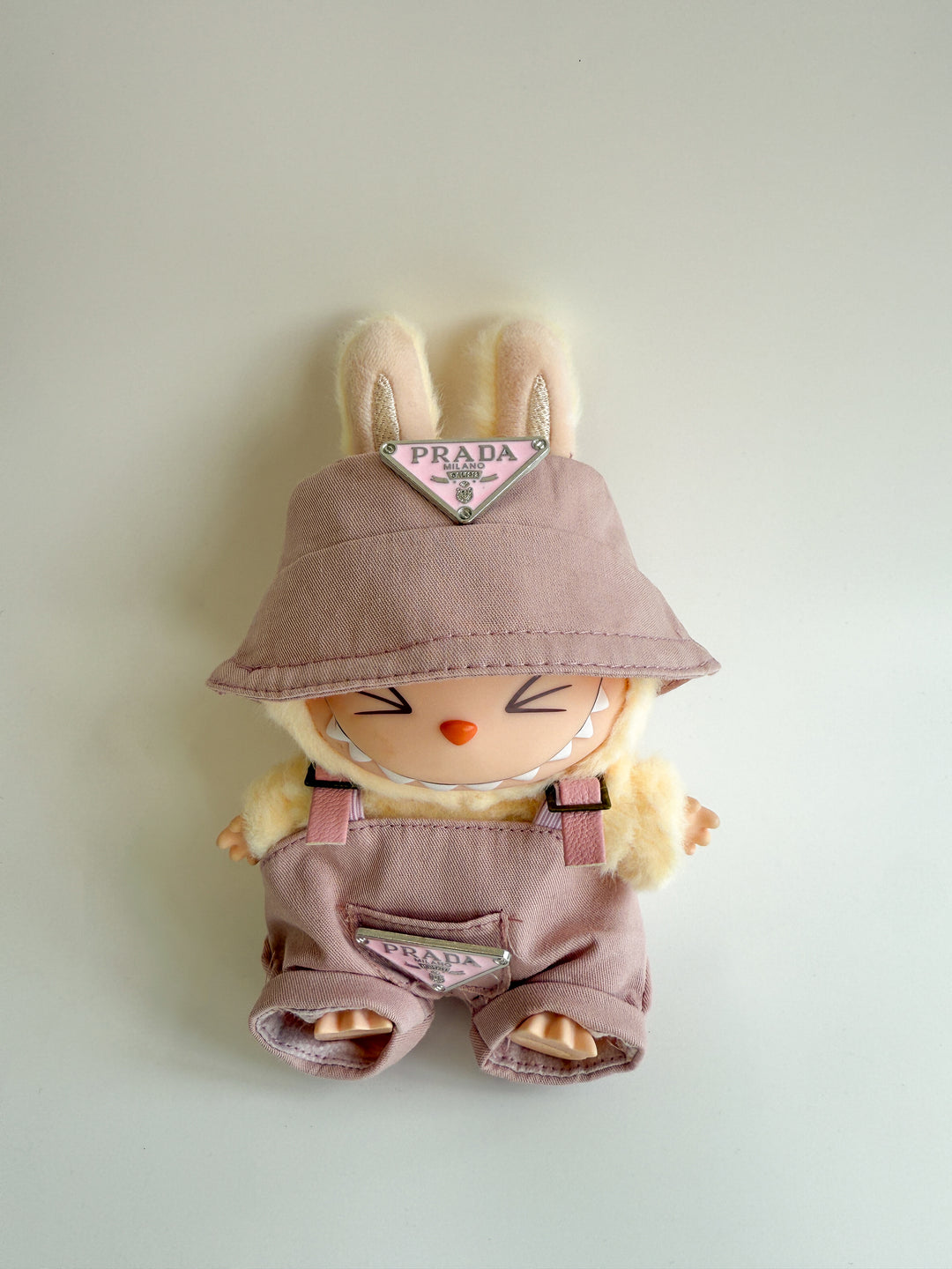 Labubu Pink Designer Bucket Hat & Overalls Set - P Inspired