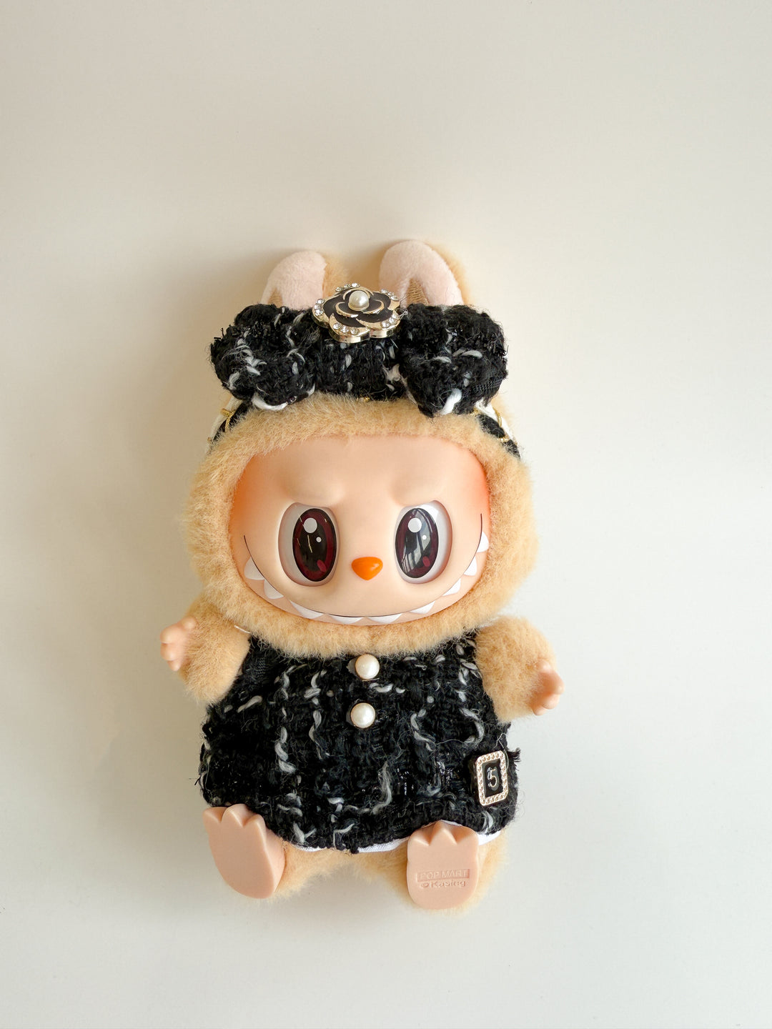 Labubu Classic Black Tweed Dress & Bow Set - Coco Inspired