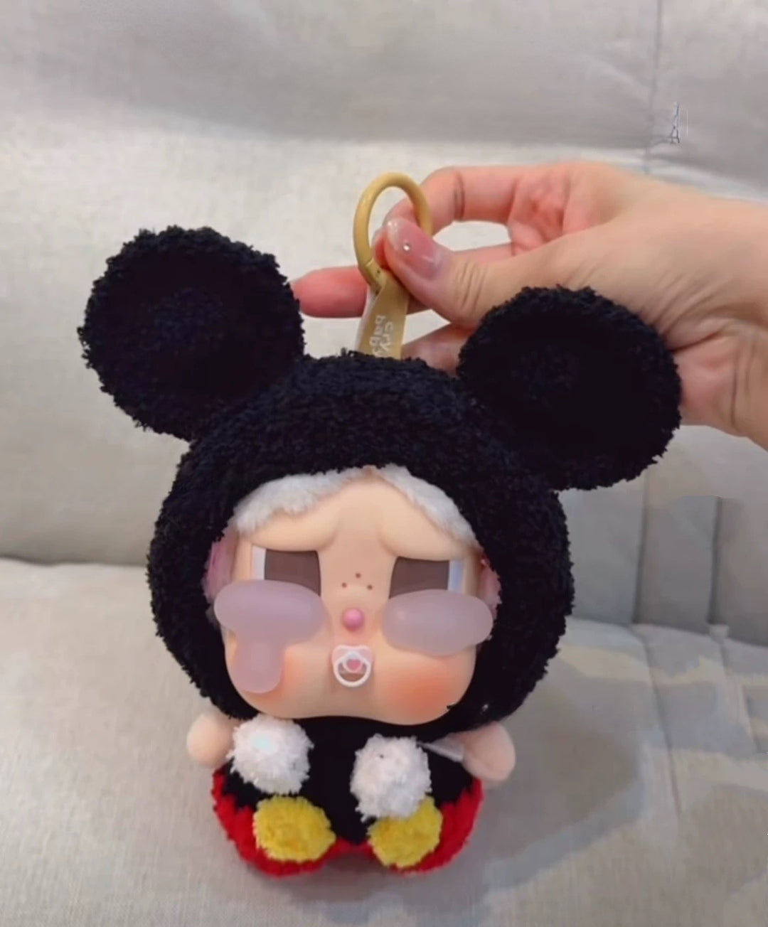 Crybaby Cartoon Mouse Character Outfit - Plush Hood with Ears