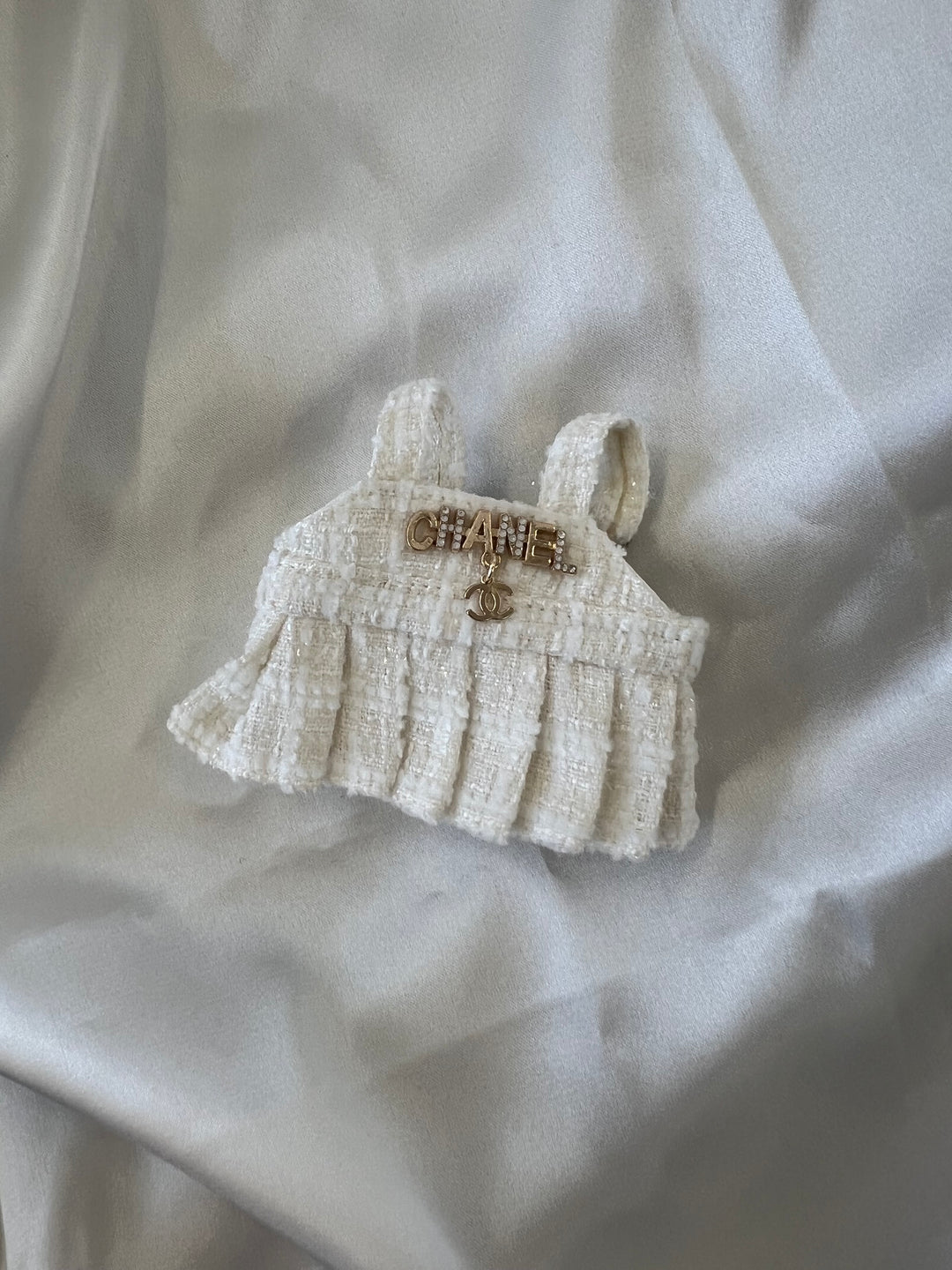 Labubu Ivory Tweed Dress Set with Bow