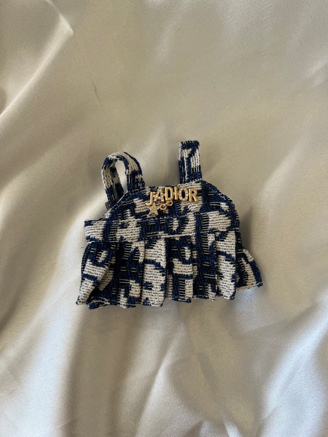 Labubu Navy & White Tweed Dress Set with Bow