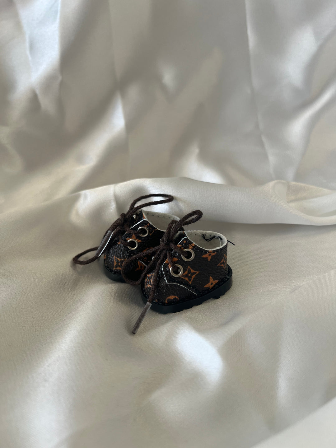 Labubu Mini Designer-Inspired Boots - Brown Monogram