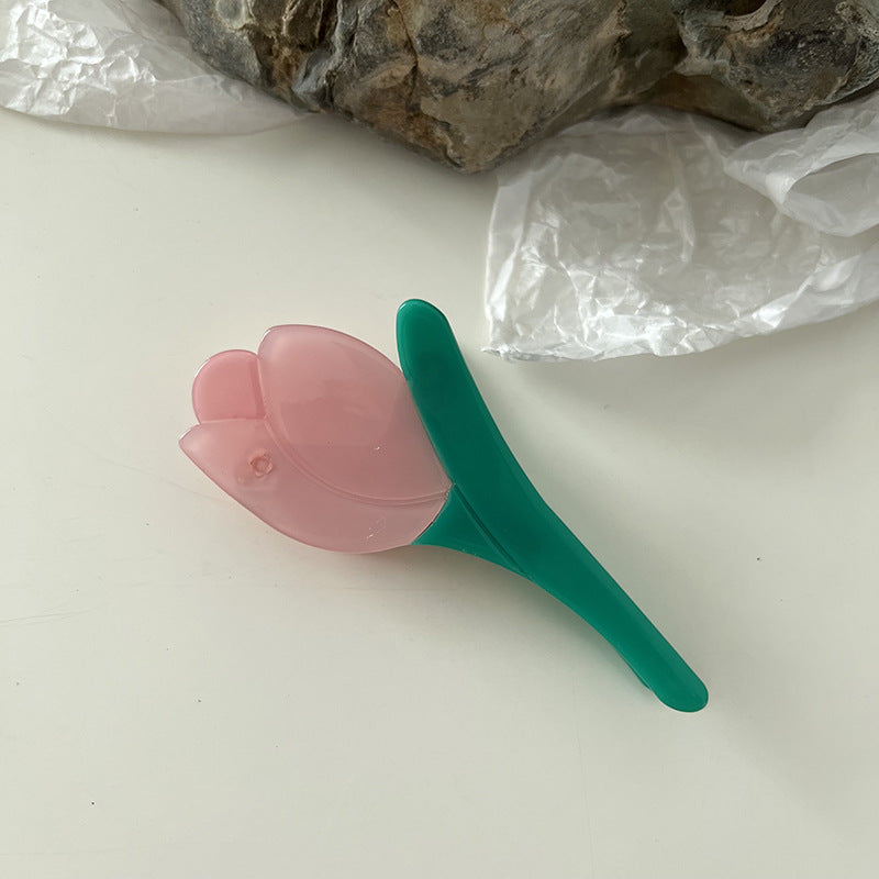Pince à cheveux en fleur de pêcher