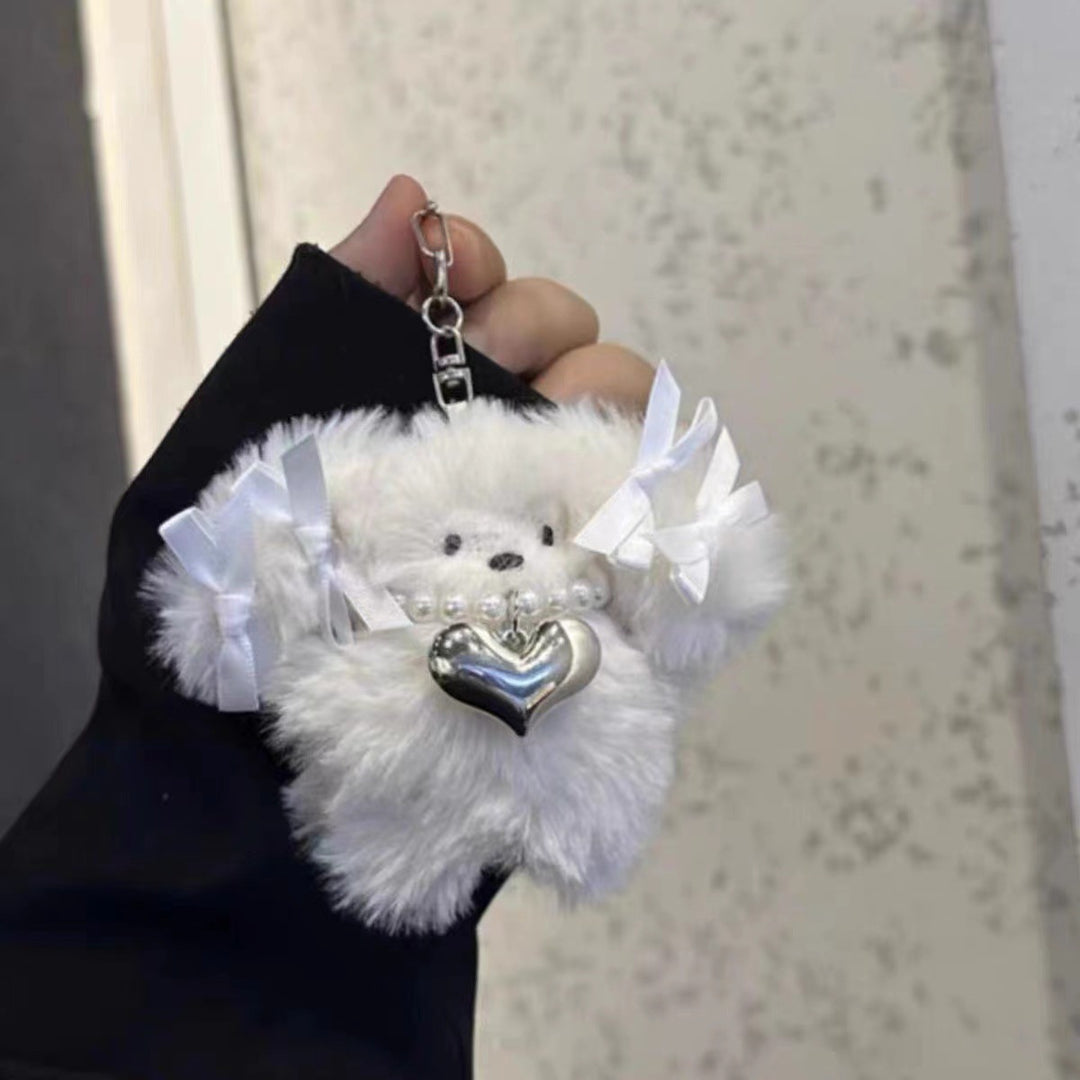 Pearl Heart Puppy Charm