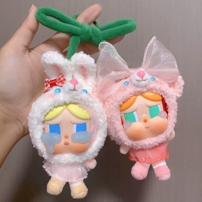 Crybaby Animal Duo Outfit Set - White Bunny & Pink Bear
