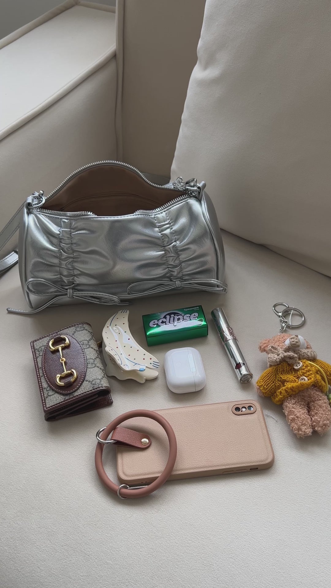 Sac à main à cordon de serrage Metallic Elegance